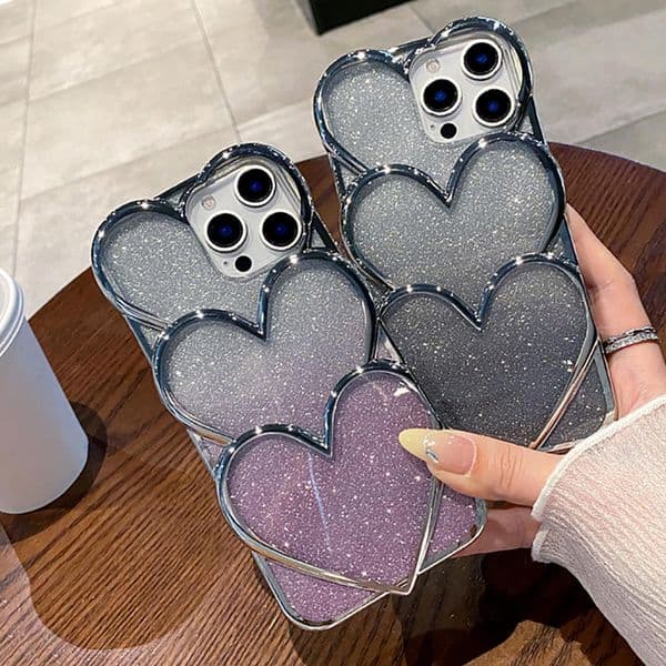Gradient Glitter Phone Case For Iphone 17 16 15 14 13 Pro 12 11 Max Plus 16Promax Electroplated Silver 15Pro 17Promax Phone Case 14Promax Cover 15Promax 13Promax Shell