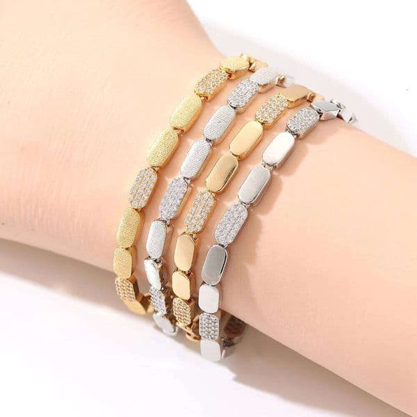 Luxury Zircon Inlaid Bracelet Bright And Shining Bracelets Women Jewelry CN8105-SL Christmas Gift