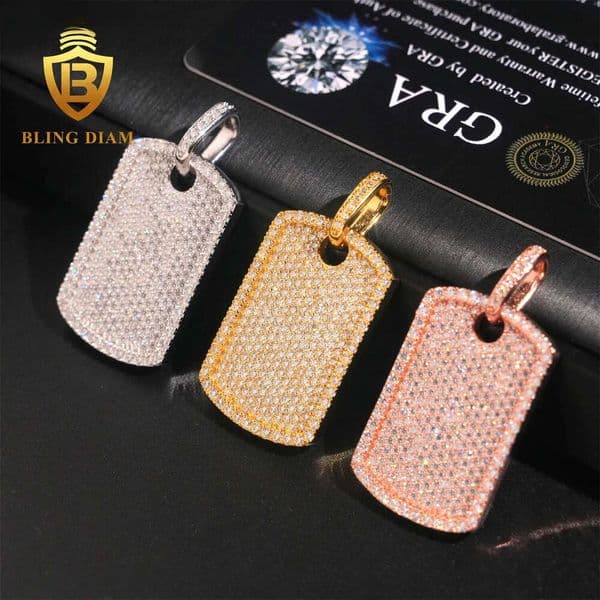 Ready to Ship Three Color Hip Hop Moissanite Pendant 925 Silver Pass Diamond Tester Rapper Jewelry