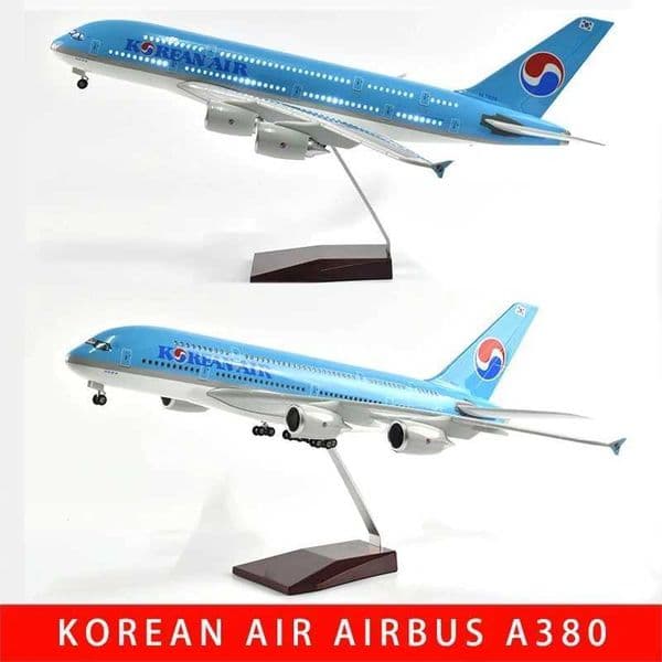 47CM 1160 Model Aircraft Airbus A380 Air Korean LED Light Die-casting Machine Collected As A Gift By Aviation Enthusiasts L260320