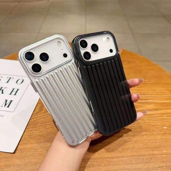 Luxury Matte 3D Suitcase Stripe Phone Case for IPhone 16 15 Plus 14 13 12 17 Pro Max Anti-Drop Shockproof Protector Cover 26H0323