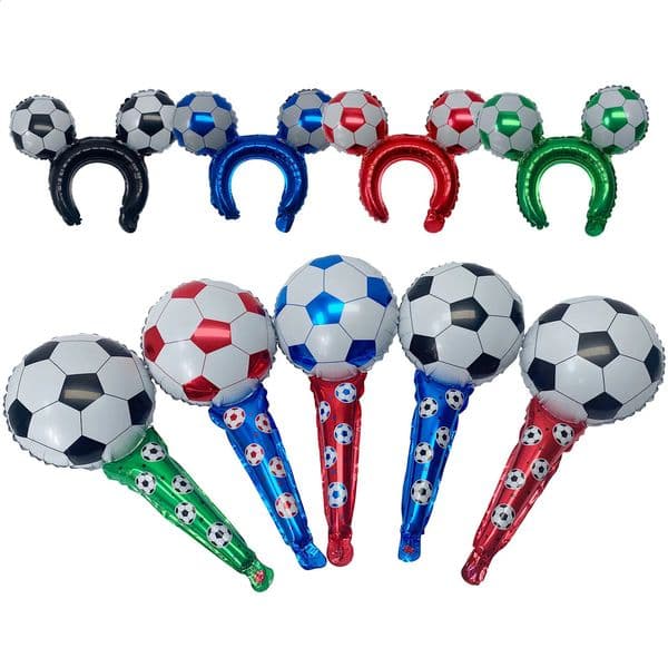 510pcs Soccer Party Balloons Decoration Handheld Football Balloon Headband Kids Toys Sports Theme Decor 260323BJ