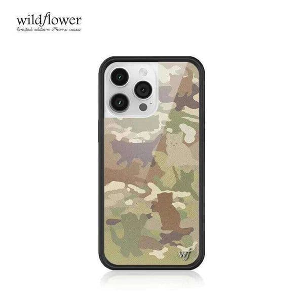 3D Kitten Camo wf Phone Case for iPhone 12 13 14 15 16 Plus 17 Pro Max Cartoon Soft Edged Wildflower Cover 26H0323