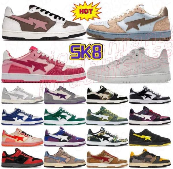 Big Sale Bapes Shoes Hottest running shoes men Beige Light Grey Cream vintage white Pink Camo Blue Orange women sneakers sneakers womens sports