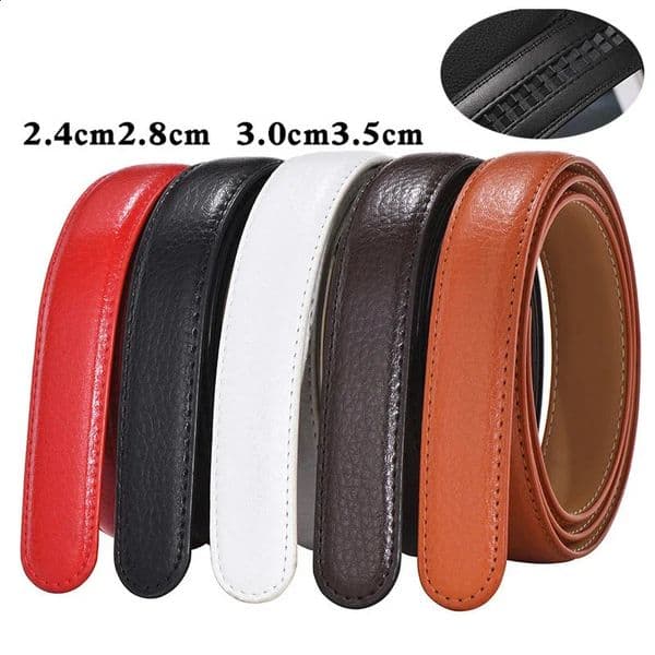 24 28 30 35 Width Belt No Buckle for Automatic Buckle PU Leather Belts without Buckle for Men Women No Buckle 4 Size Wide 260323