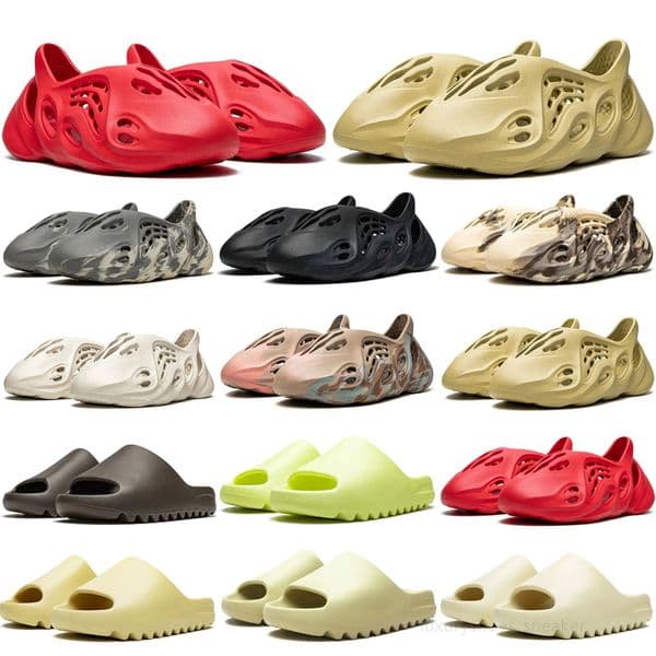 Slippers EVA men woman Comfortable foam runners Sandals Glow Green Soot Onyx Black Bone Blue Resin Desert Sand Pure slides mens slide