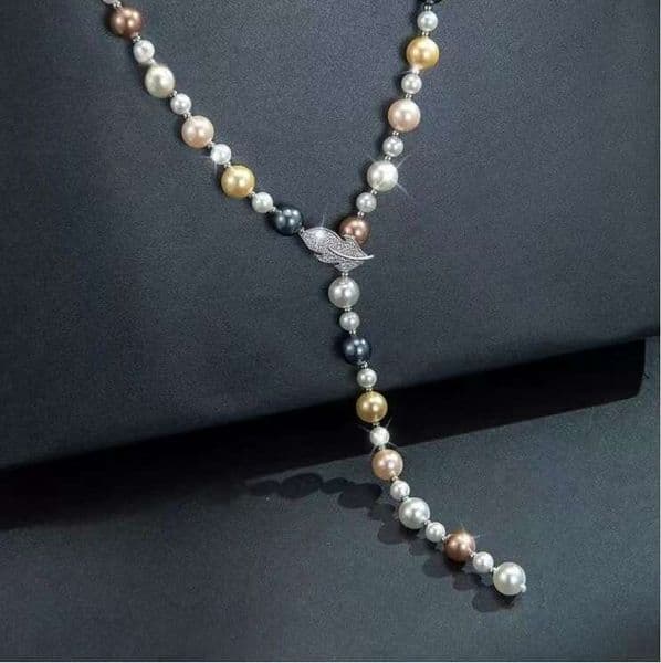 Adjustable pearl sweater chain, elegant high-end necklace for women, 2026 new popular autumn and winter collarbone chain neck accessory