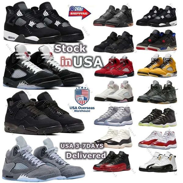 With Box Basketball Shoes Gamma Blue 11s Wolf Grey 5s Black Cat 4s 12s Military Varsity Red Sport Royal White Taxi Pearl Pink Comic Steel Men Women trainers