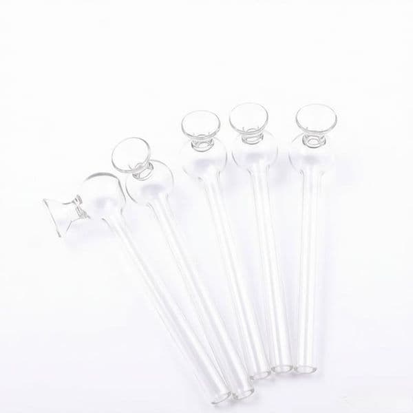 Wholesale 4inch Mini Glass Oil Burner Pipes with Funnel Straight Transparent Tube straw hand pipes for smoking Design for Easy 2 in 1 Pipe