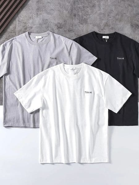 Washed Pure Cotton Summer Mens Fashion Letter Flocking Print round Neck Short Sleeve T-Shirt Casual Style Breathable Comfort 260321