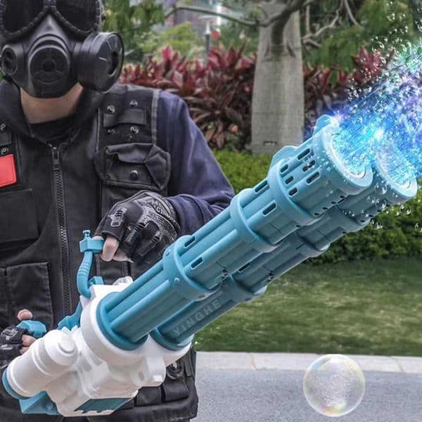 Double-tube Bubbles hine Autatic Bubble Gun Rocket Outdoor Blowing Bubble Toys for Kids Water Pperos Childrens Day Gifts K260323