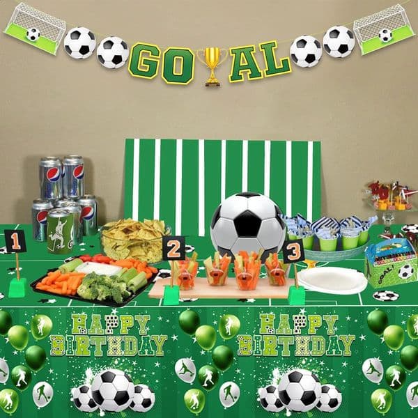 220130cm Football Plastic Tablecloth Field Sports Soccer Party Decor for Boy Kid Birthday Decoration Sport Theme Supplies 260529