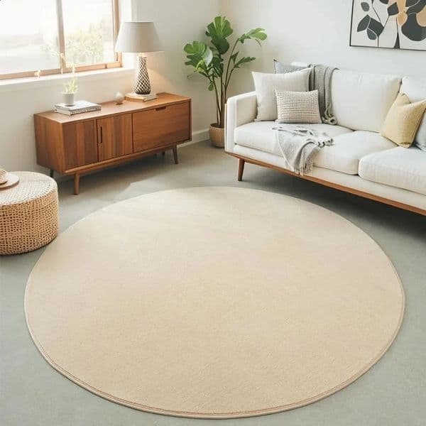 Coral Velvet Carpet Round For Modern Living Room Area Rug Solid Color Kids Bedroom Play Mat Silent and Moistureproof Rugs Gray 260323