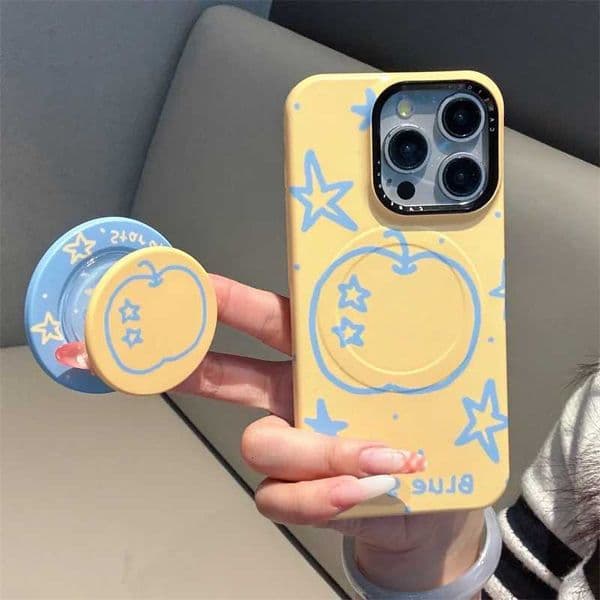 Korean Line Star Cute Magnetic Case For iPhone 16 Pro 15 12 14 13 Pro Max Cover with Stand Holder Phone Case for H260323