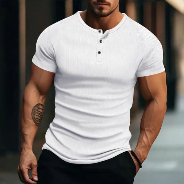 Men's T Shirts Shirt Men Casual Short Sleeve Muscle Joggers Bodybuilding Tshirt Male Gym Fitness Tops Tee Streetwear Slim Fit Summer T-shirt