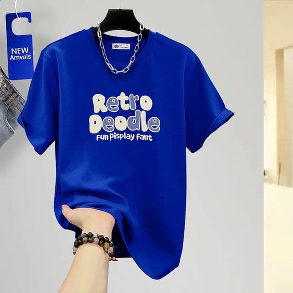 Womens Clothing Cotton T-shirt Spring/Summer Pitaya Color Short Sleeve Casual Tees Lady Versatile O-neck Basic Large Size Tops
