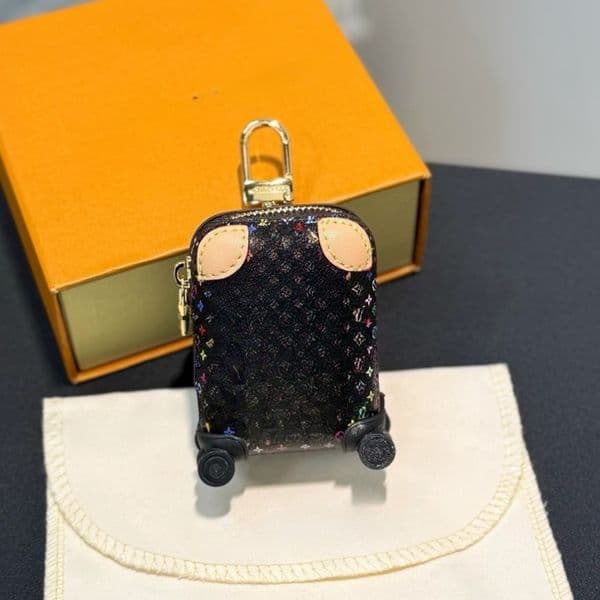 Luggage Bag Charm Key Holder Keychains Leather Pendant Key Pocket Bag Charm Car Keychain for Women Gift