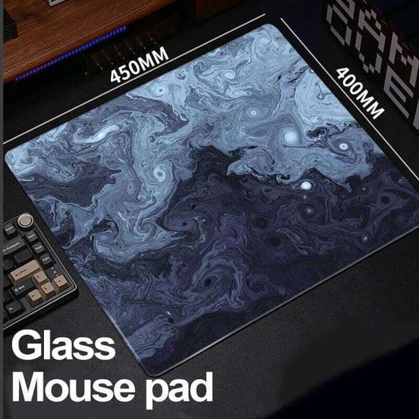Artistic Line Art Glass Mouse Pad XXL Hard Tempered Surface for FPS & eSports, Photovoltaic Ultra-Smooth Gaming Desk Mat 26L0323