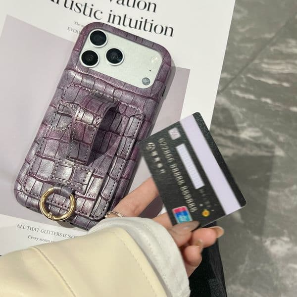 Luxury 3D Crocodile PU Hard leather phone case for iphone case 17pro 11 14 Pro 12 13 MAX SE wrist holder Back Cover Z260522