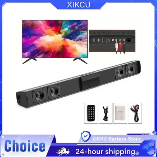 XIKCU Soundbar Speakers Bluetooth 53 Stereo Soundbar Surround Sound Home Cinema with Remote Control Support RCA AUX TF-Card X260323