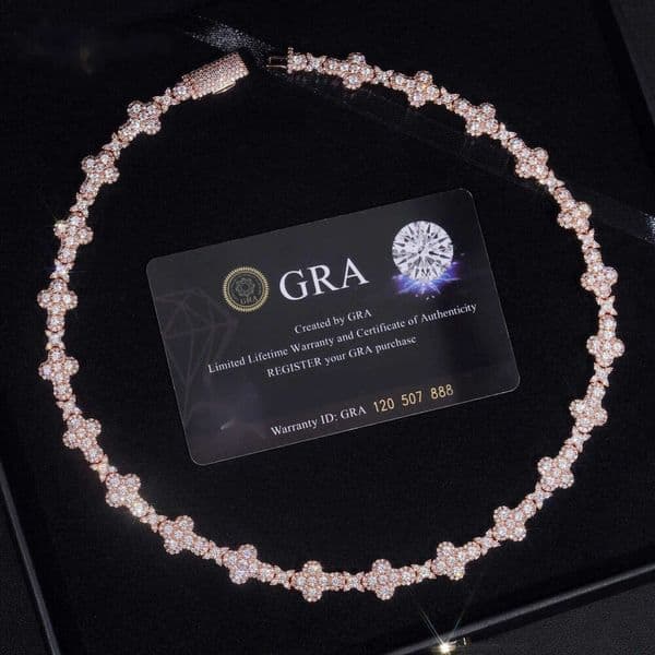 Mens Fashion Rose Gold Plated 13mm 925 Sterling Silver Vvs Moissanite Diamond Iced Out Star Cross Link Necklace