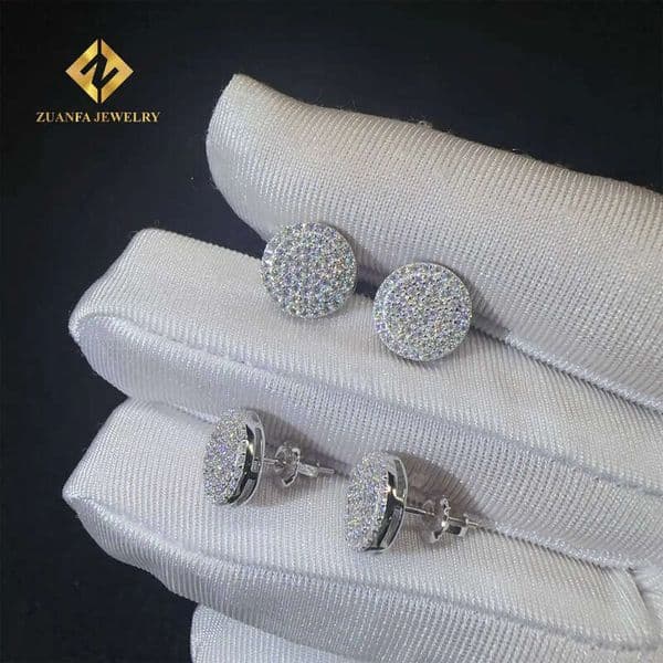 Best Selling Pass Tester GRA Certificates Screw Back Iced Out VVS Moissanite Diamond Hip Hop Earring Man