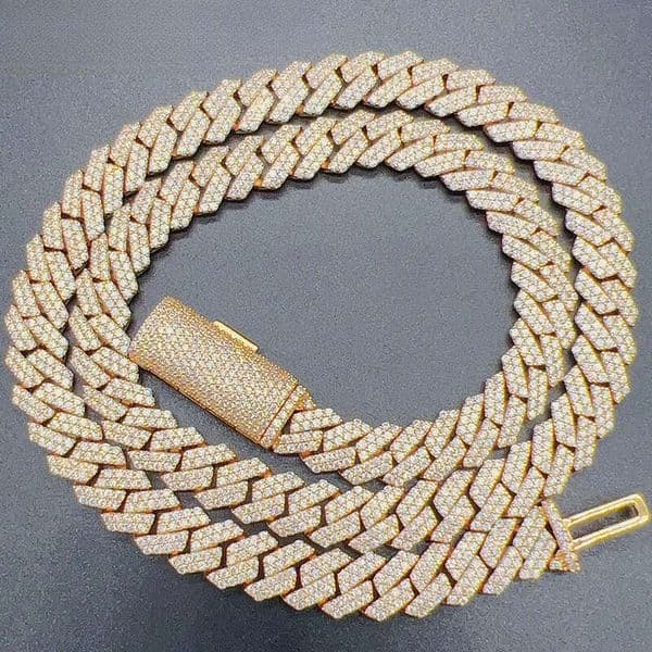 Pass Tester VVS Iced Out 10mm Mens Miami Link Necklace Hip Hop Lad Moissanite Diamond Bling Cuban Chain