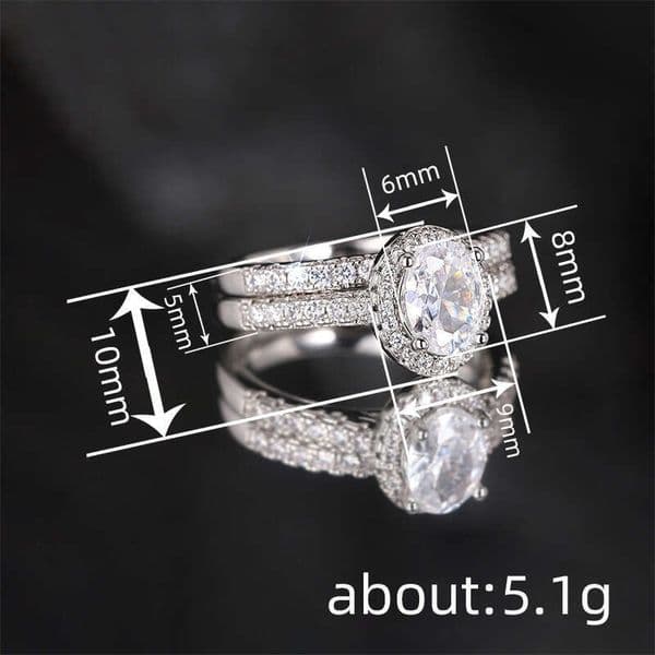 Metal Electroplated Oval Geometric Couple Rings for Women Light Luxury High-end Fashion Rings Wedding Engagement Matching Style
