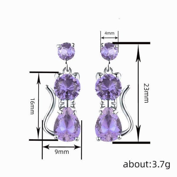 LAZADA New Jewelry Style Exquisite Cat-Shaped Cute Stud Fashionable Versatile Kitten Earrings