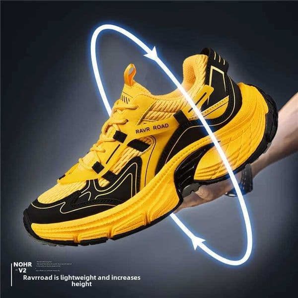 Designer Shoes Trendy Mens Professional Running Neutral Thick Soled Sports Shoes Mens And Womens Shoes Couple Yellow Sports Shoes K260323