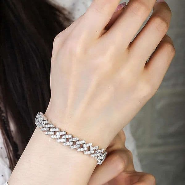 Hip Hop Jewelry Custom Vvs Moissanite Diamond Cuban Chain 10mm Gold Plated Necklace and Bracelet As a Set for Women
