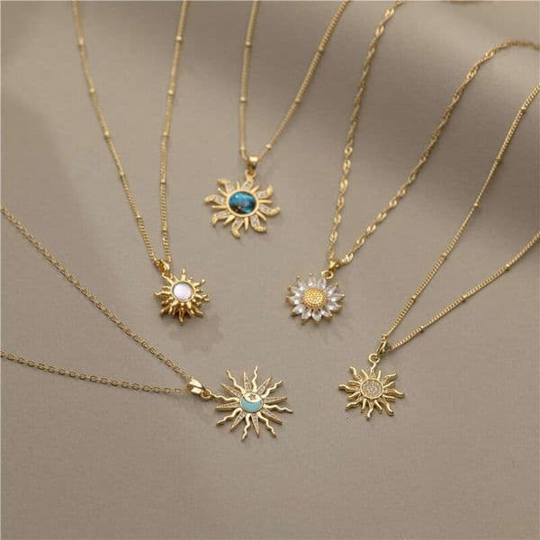 Silver Necklace Sun Series 1 Unique Creative Clavicle Chain 18k Gold Moissanite with Diamonds Wholesale