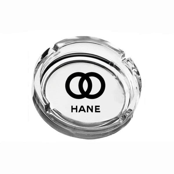 Hot New Fashion designer letter printed logo crystal ashtray luxury glass transparent ashtray home personalized creative office letter pattern white ashtray