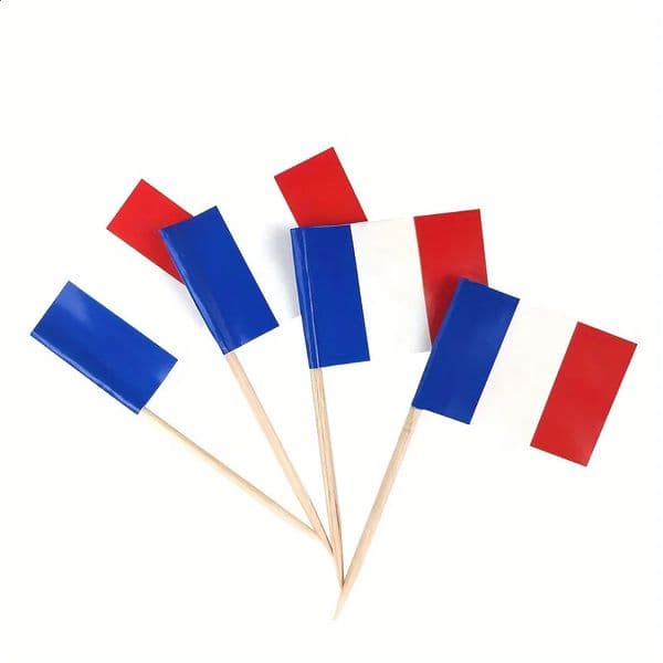 100pcs France Toothpick FlagsFrench Party SuppliesAppetizer Flags Toothpicks Thanksgiving Christmas Supplies 260323