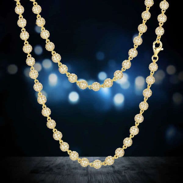 New Hip Hop Jewelry Rappers 5mm 7mm 10mm 925 Sterling Silver VVS Moissanite Diamond Iced Out Bead Link Chain Necklace For Men