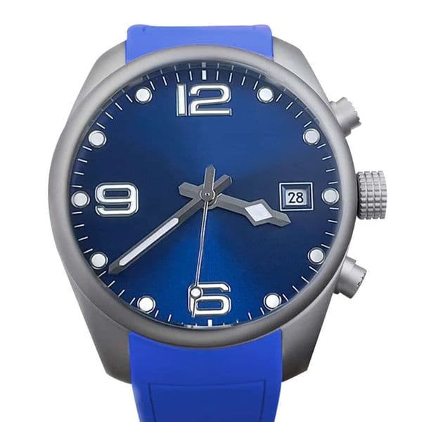 Mens watch Ceramic bezel Japan 8215 automatic movement Timepiece Noctilucent Blue face Rubber strap Wristwatch 41mm thumbnail 2