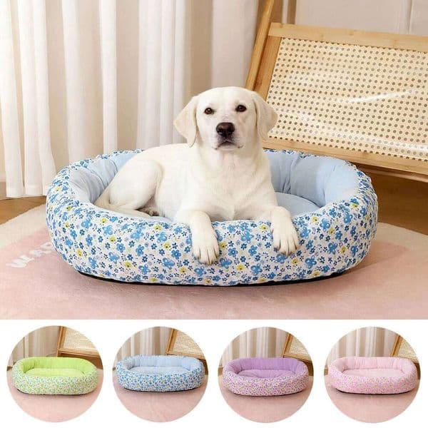 Summer Soft Small Sofa Comfortable Flower Cute Medium Dog House Elastic Large Cat Bed Kennel Accessories 26W0323
