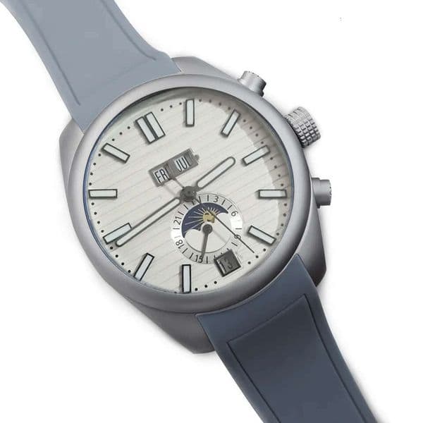 2022 Mens Watches Sky Moon Automatic Movement White Multifunction Dial Mechanical Orologio transparent Wristwatches Men 1884