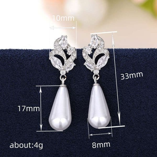 manufacturer wholesales high-quality earrings Korean-style faux pearl pendants and teardrop-shaped floral bridal earrings