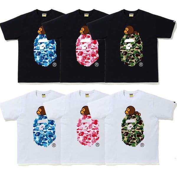 Men Shirts Designer Summer Trendy Branded Bapesmens T Shirt With Sleeping Monkey Camouflage And Ape Head Print Casual Sports Short-sleeve T-shirt For Couples