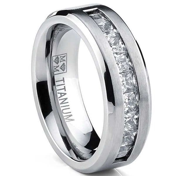 2025 Hot Selling Silver Plated Stainless Steel Rings For Men Square Cubic Zircon Ring Jewelry Accessories Wholesale Size 7-13 Q260320