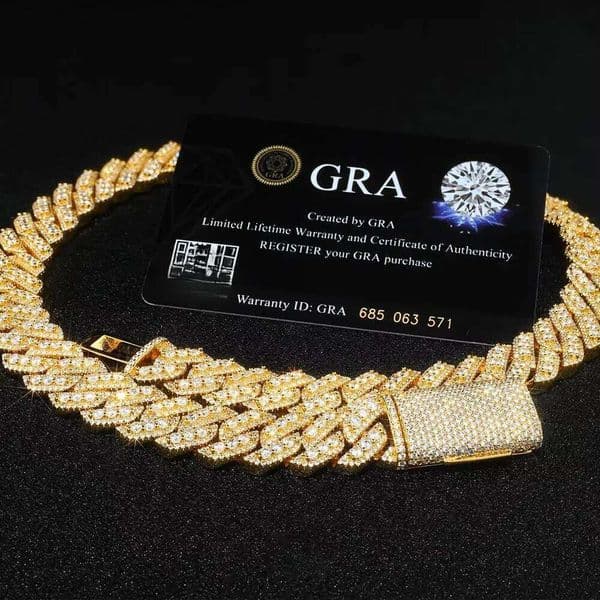 Hiphop Bust Down 925 Sterling Silver Necklace Vvs Moissanite Diamond 15mm Iced Out Cuban Link Chain