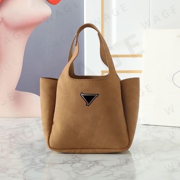 New Luxury Women's Suede Logo Tote Bags in Multi-Colors with 2 Available Sizes, Premium Open-Top Design, Soft Texture, Ideal for Daily and Casual Work Outings Use-4
