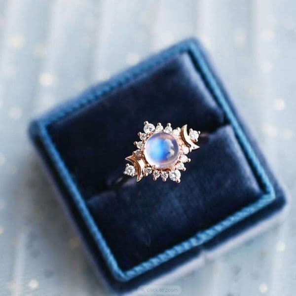 Japanese Retro Palace Style Goddess Radiant Women's Ring Moon Stars Sun