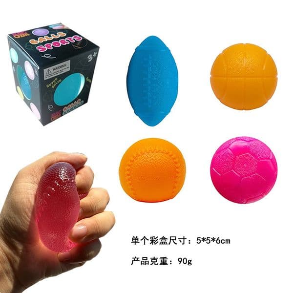 Boxed Funny Taba Squshy Maltose Football Basketball Rugby Baseball Solid Color Ball Squeeze Stress Relief Toy Hand Exercise Kids Gift