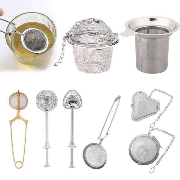 Mesh Infuser Reusable Strainer Teapot Stainless Steel Loose Tea Leaf Spice Filter Drinkware Kitchen Accessories 26Y0324