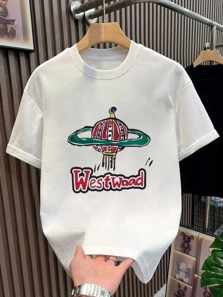2026 Summer New Cartoon Color Printed Tide Brand Tee American T-shirt Casual Round Neck Short Sve J260323
