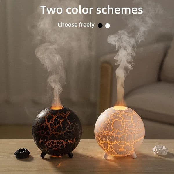 Creative Planet Mini Aroma Diffuser USB Essential Oil Humidifier Colorful Flame Lamp Home Desktop Aromatherapy Air Diffuser 260320