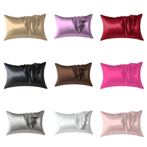 Kuup 2pcs Pillowcases Cover Silky Satin Hair Beauty Cases Comfortable Pillow Case Home Decor 26H0324