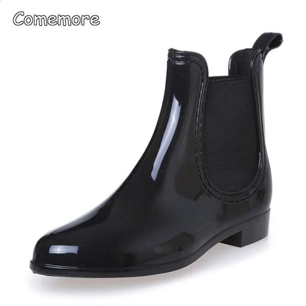Comemore Rubber Rain Boots Women Waterproof Galoshes Shoe Ladies Fashion Apring Shoes Anti-Skid Ankle Boot Botas Femininas 260323
